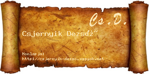 Csjernyik Dezső névjegykártya