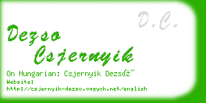 dezso csjernyik business card